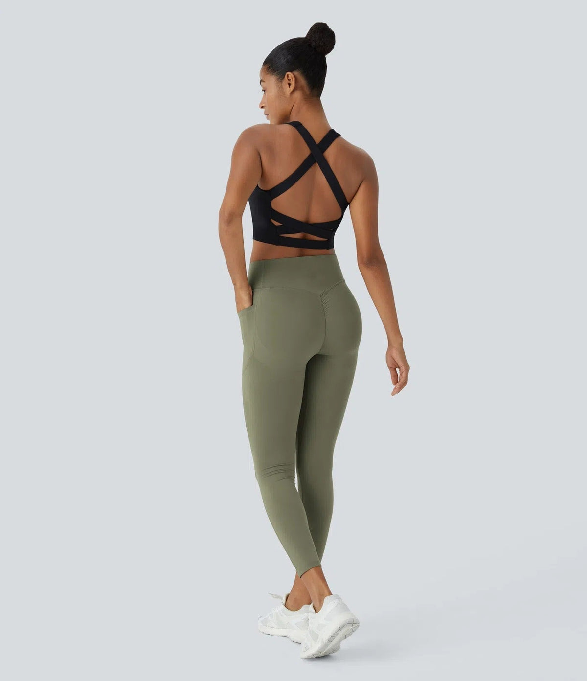 High Waisted Tummy Control Workout Leggings with Side Pockets